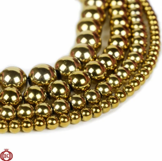gold hematite gemstone beads