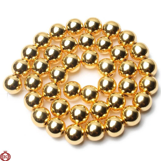 gold hematite crystal beads