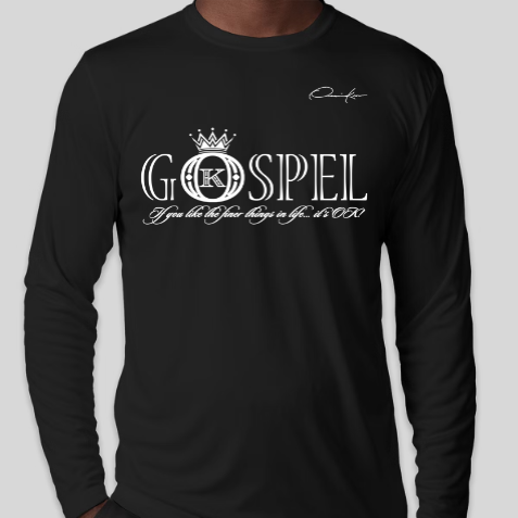 gospel t-shirt black long sleeve
