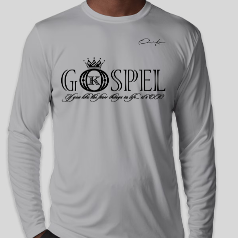 gospel t-shirt gray long sleeve