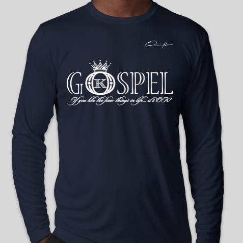 gospel t-shirt navy blue long sleeve
