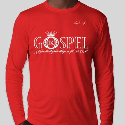 gospel t-shirt red long sleeve