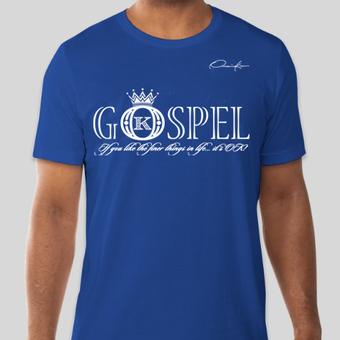 gospel t-shirt royal blue