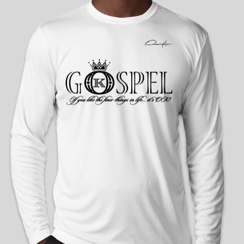 gospel t-shirt white long sleeve