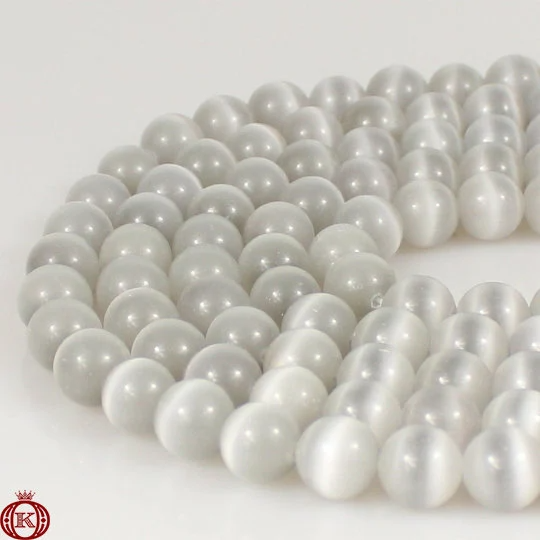 gray cats eye gemstone beads