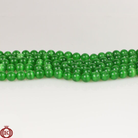bright green cats eye gemstone beads