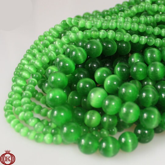 green cats eye beads