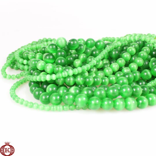 wholesale green cats eye gemstone beads