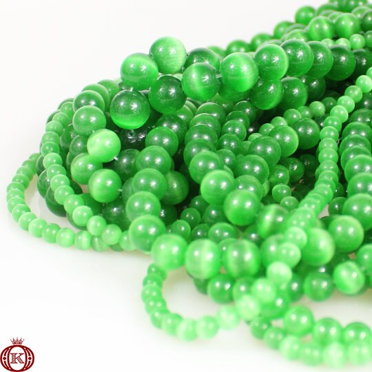 dark green cats eye gemstone beads