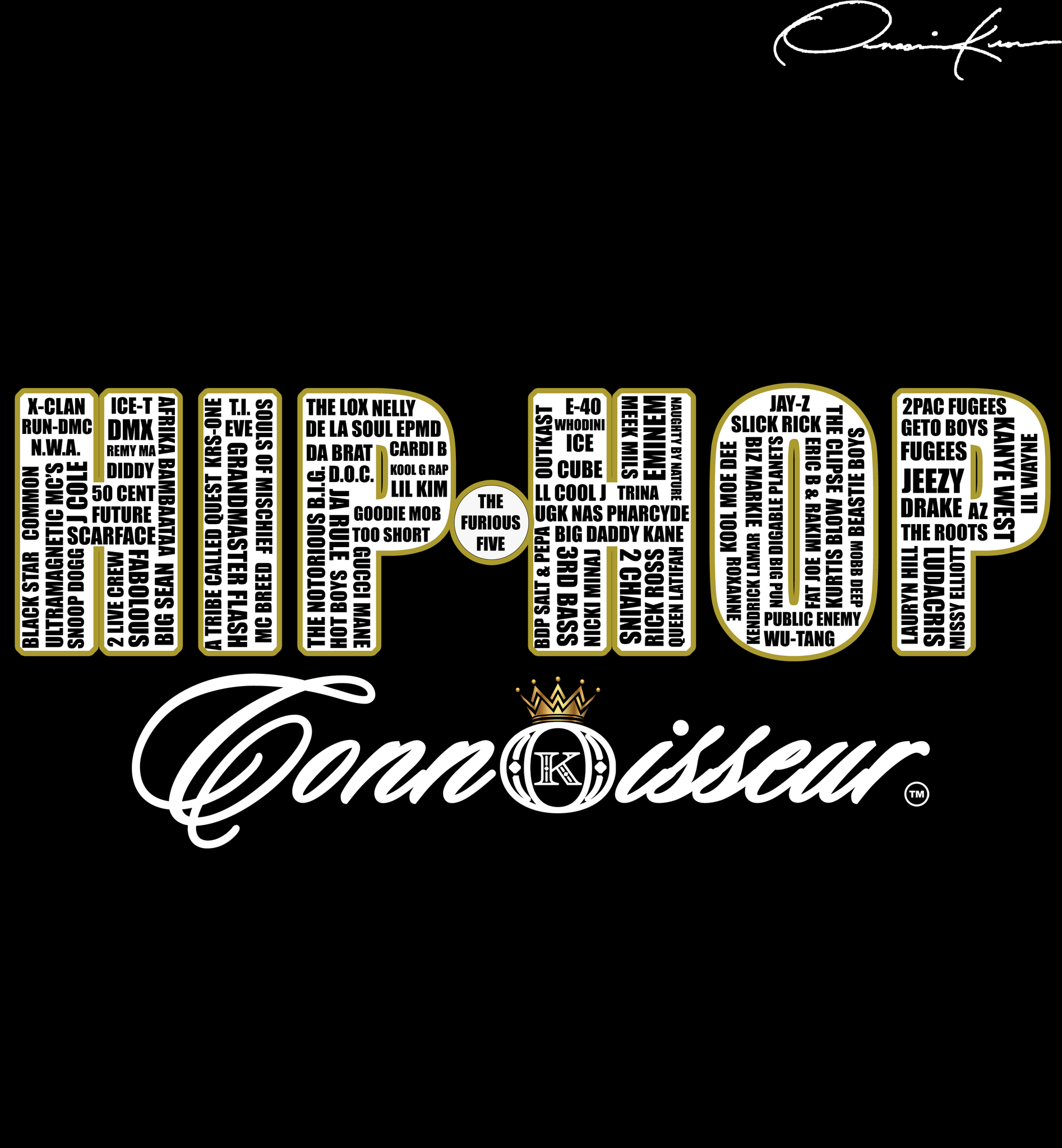 hip-hop connoisseur rap legends shirt logo