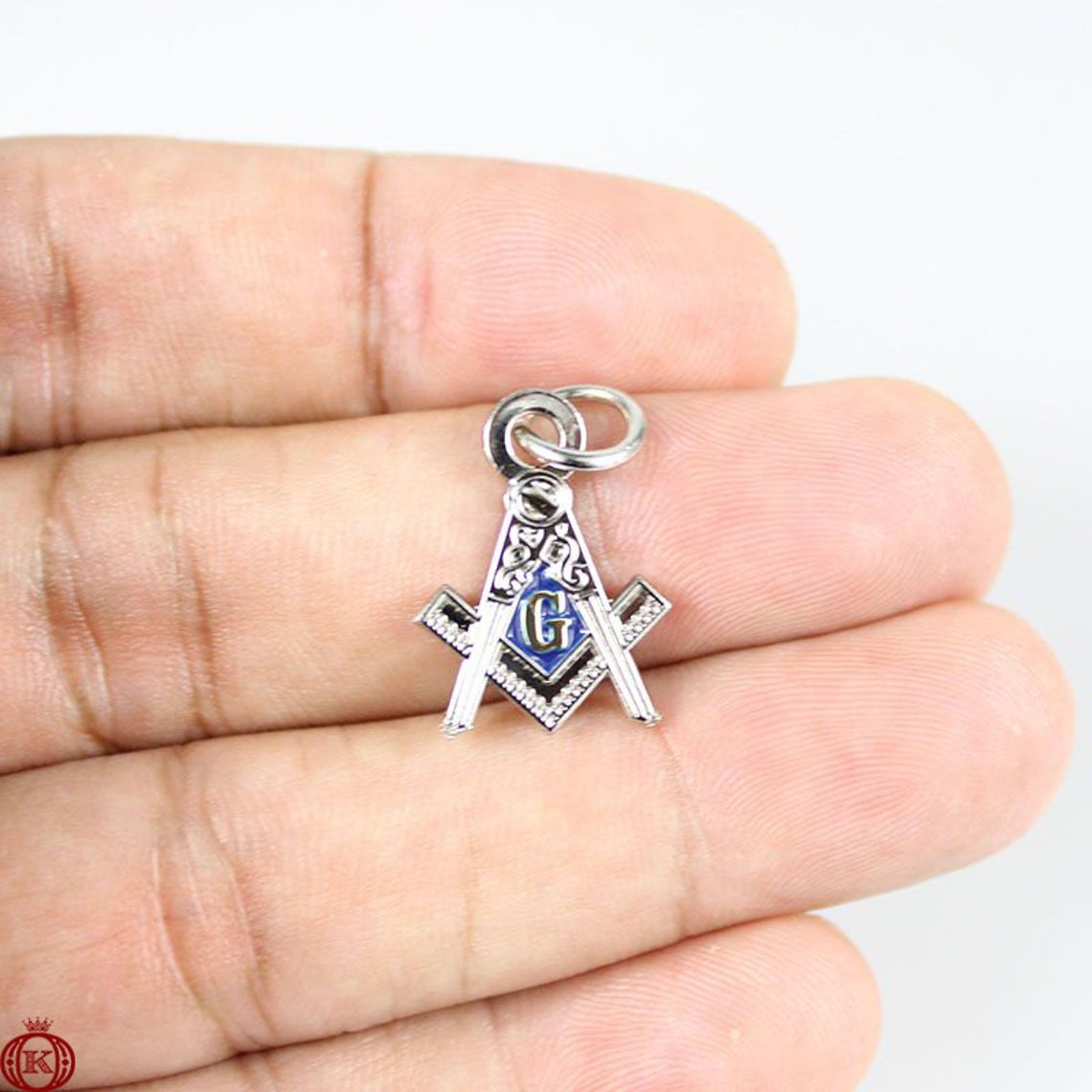 blue gold compass and square jewelry bracelet charm