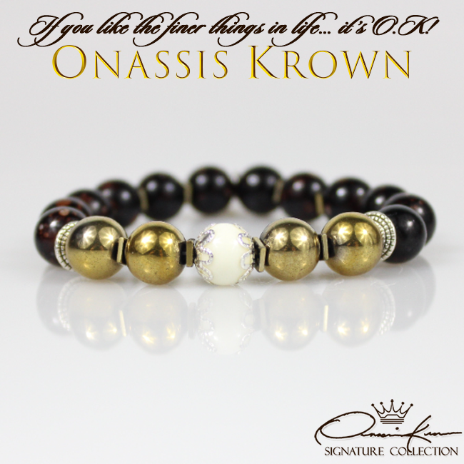 iota phi theta brown gold bead bracelet