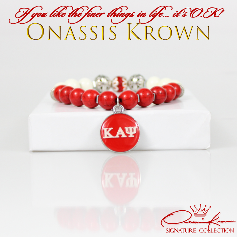 kappa alpha psi greek letters charm bead bracelet