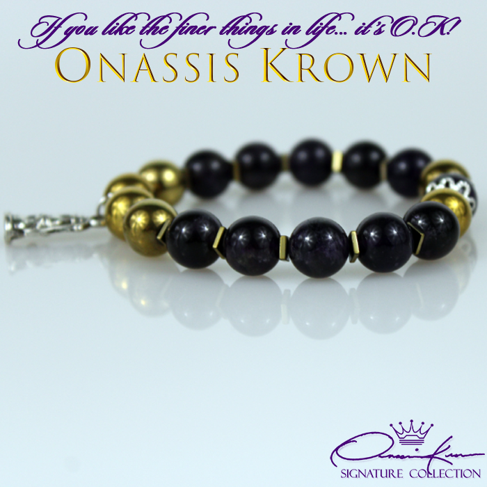 omega psi phi purple amethyst gold hematite bead bracelet