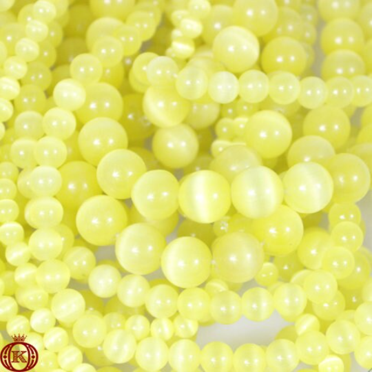 yellow cats eye gemstone beads