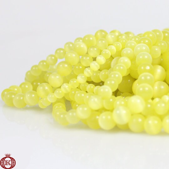 bright yellow cats eye beads