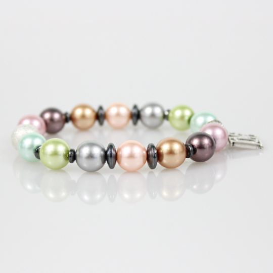pastel color tahitian pearl bead bracelet