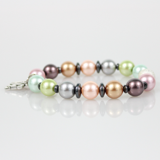 colorful tahitian pearl bead bracelet