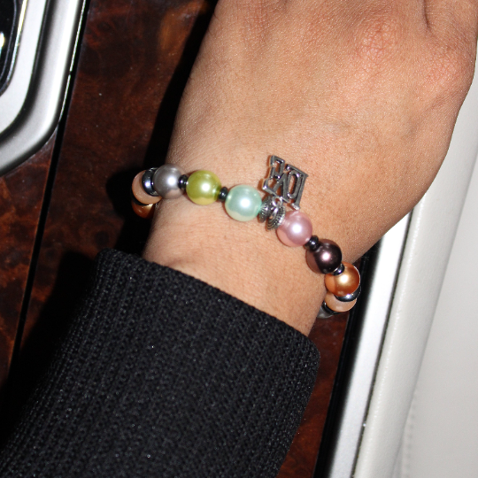 love charm pearl bead bracelet