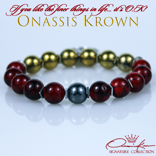 red gold marine corps charm bead bracelet