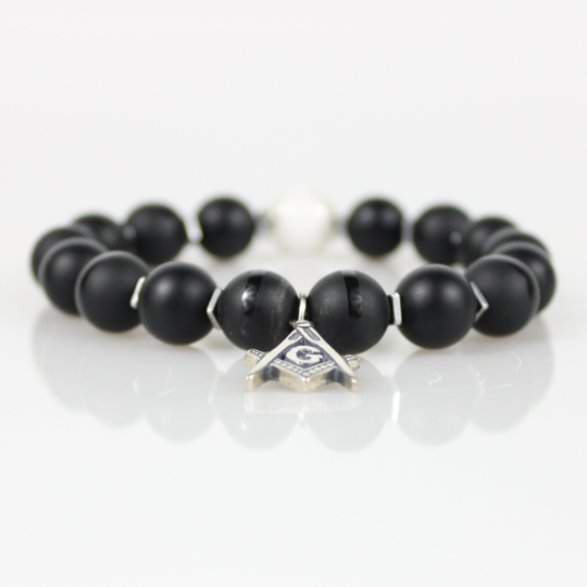 black freemason bead bracelet