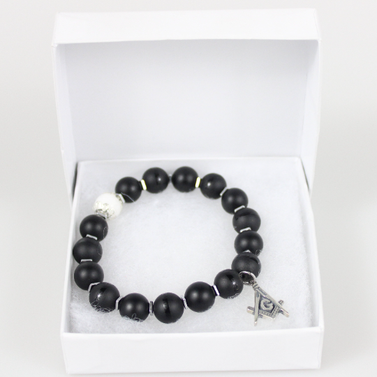 black white mason bracelet gift box