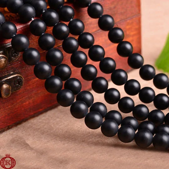 bulk matte black onyx agate gemstone beads