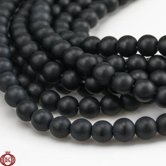 matte black onyx gemstone beads