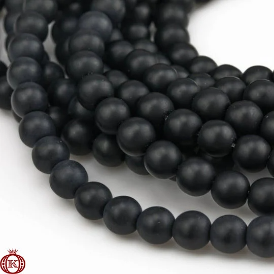 matte black agate beads