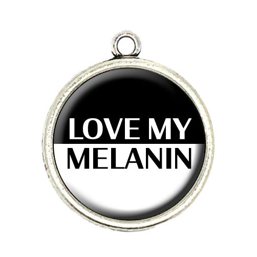 love my melanin cabochon charm