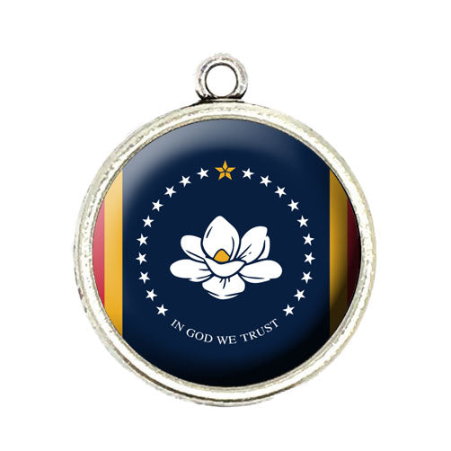 state of mississippi flag cabochon charm