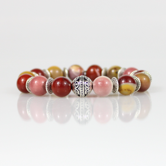 native american mookaite bead bracelet
