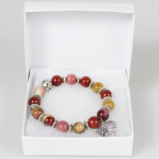 native american charm bead bracelet gift box