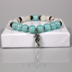 Aquamarine Bead Bracelet - 4.5 in - Bracelet