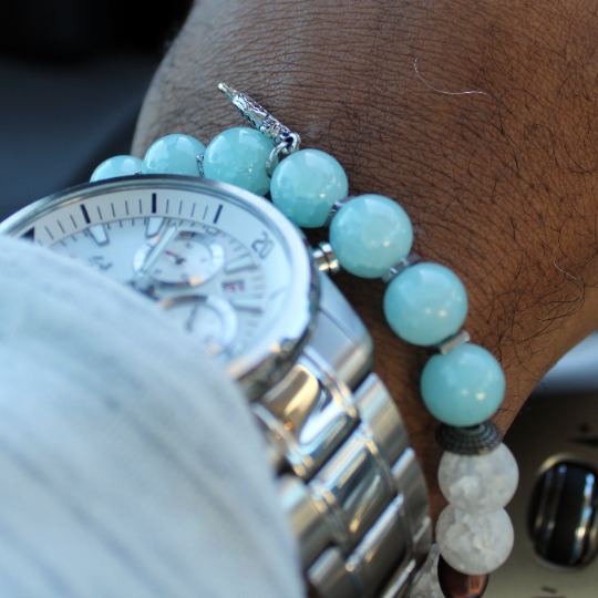 seahorse aquamarine vacation bracelet watch combo