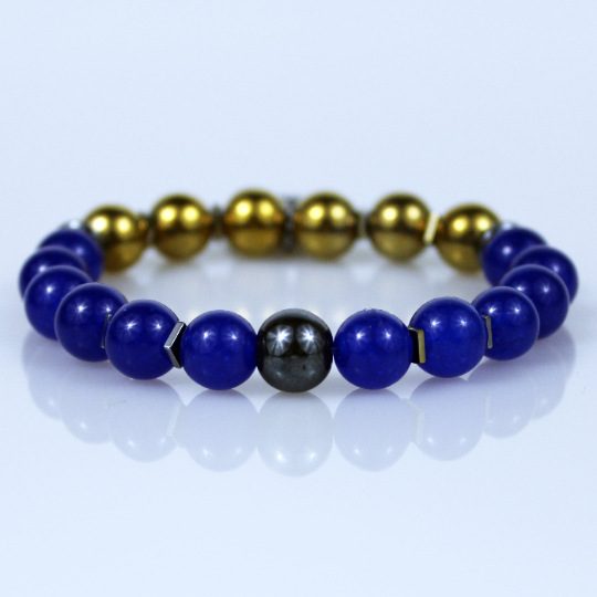us navy blue gold bead bracelet