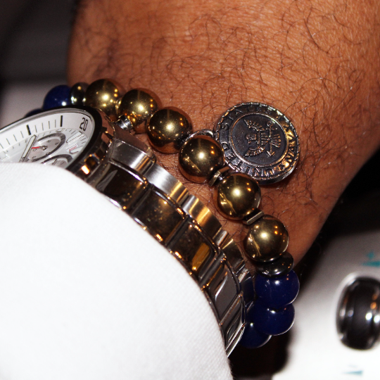 us navy charm blue gold bracelet watch combo