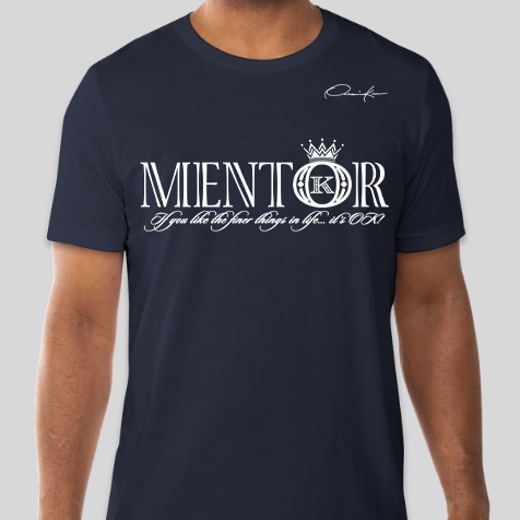 mentor t-shirt navy blue