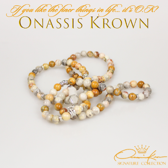 ocean jasper crystal pendant mala prayer beads