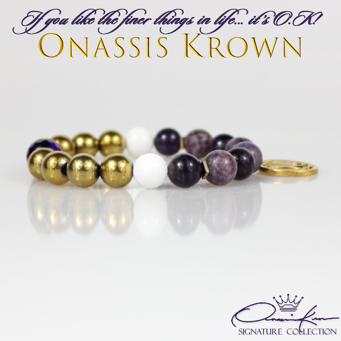 omega psi phi gold charm purple amethyst gold hematite white jade bead bracelet