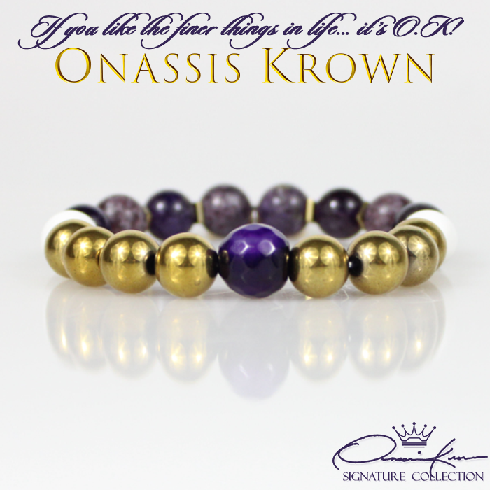 omega psi phi gold charm faceted amethyst bead bracelet