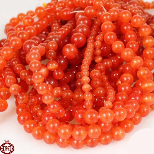 orange cats eye gemstone beads