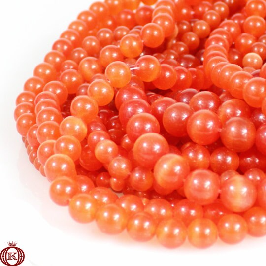 discount orange cats eye gemstone beads