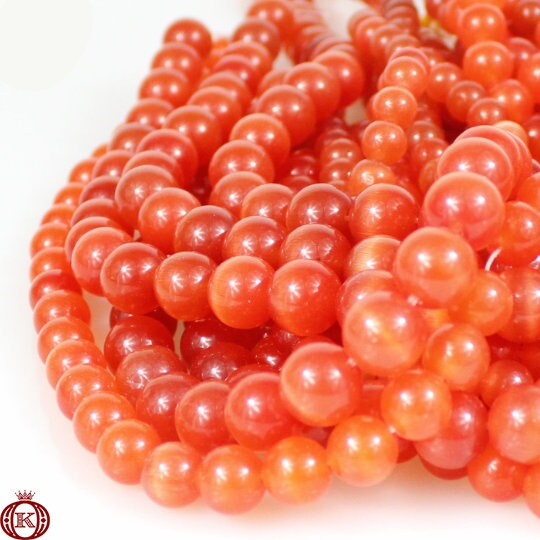 quality orange cats eye gemstone beads