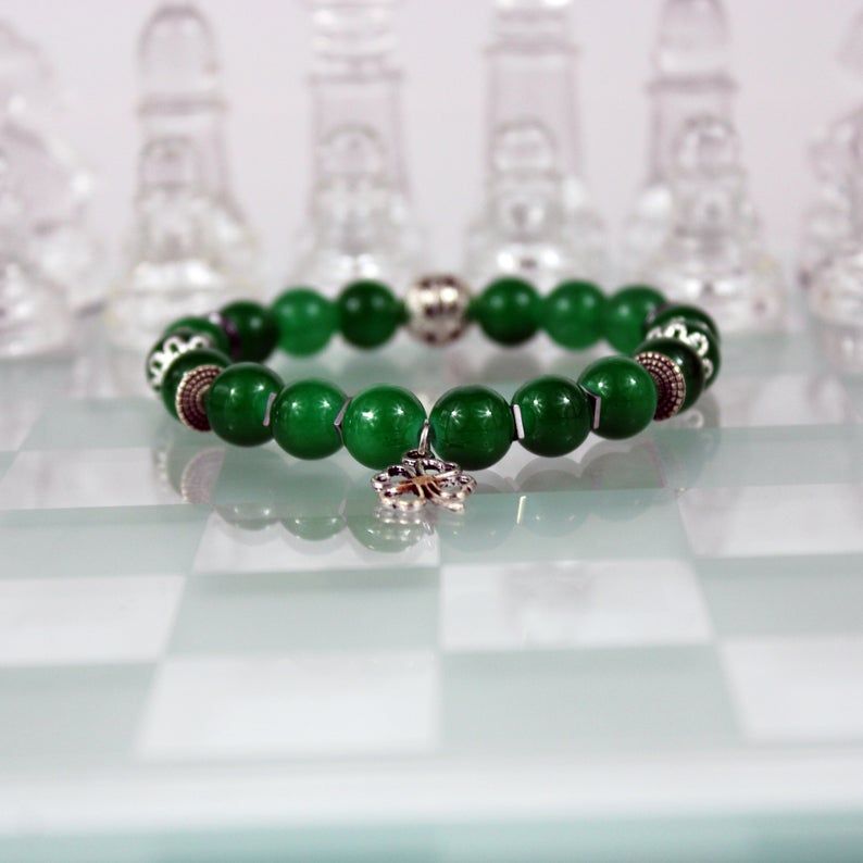 emerald green st patrick's day bracelet chess board