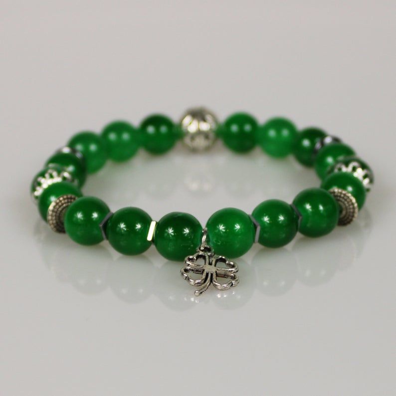 green st patrick's day celtic bead bracelet