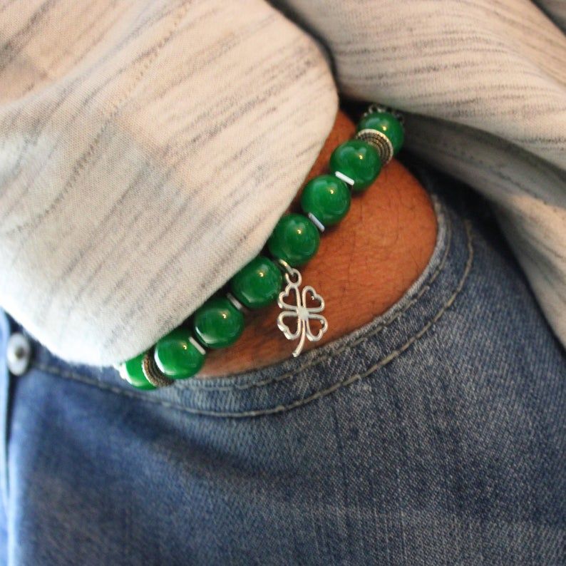 emerald green boston celtic bead bracelet