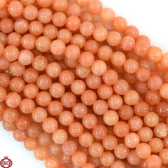 Peach Calcite Beads Smooth Round - 6mm - Beads