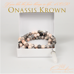 Pink Zebra Jasper Mala Prayer Beads - Default Title - Mala
