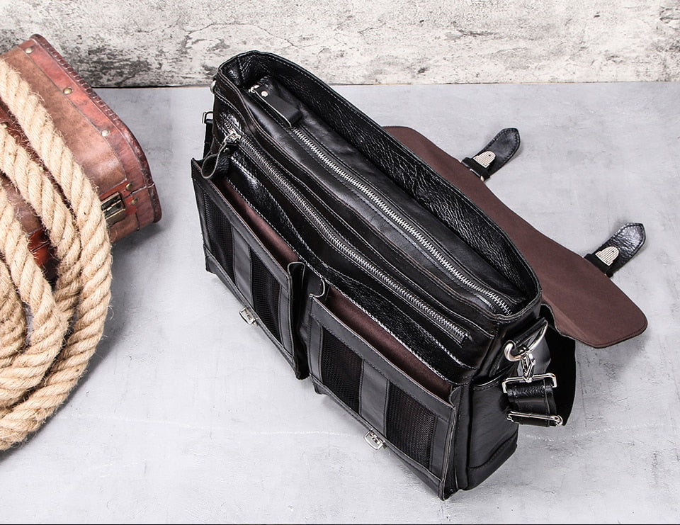 black leather briefcase onassis krown